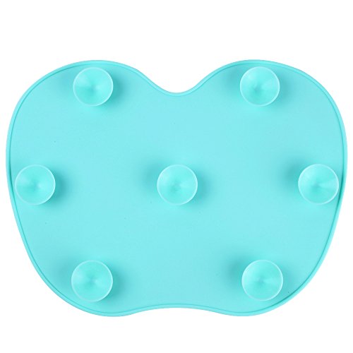 LYNN Silicone Makeup Brush Cleaning Mat, Makeup Brush Cleaner,Makeup Brush Cleaner Pad,Cosmetic Brush Cleaning Mat Portable Washing Tool Scrubber with Suction Cupï¼ˆMint Greenï¼‰ (Mint Green-Big Size)