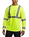 Key Industries Men's ANSI Class 3 Visibility Long Sleeve Pocket T-Shirt, Hi-vis, 2X-Large