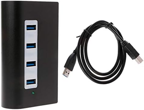 Ruzida Docking Station Protable Aluminium SuperSpeed 3 USB 3.0 + 1 USB 2.0 Ports Hub TF/SD Card Reader