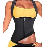 Rolewpy Women Sweat Neoprene Waist Trainer Hot Slimming Sauna Vest Tummy Control Body Shaper for Weight Loss (Black Workout Suit, L(US 14))