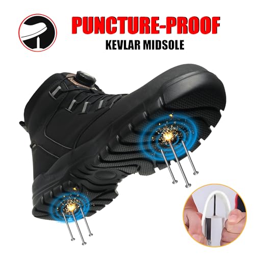 COOU Safety Shoes Men Women Waterproof Safety Sneakers Lightweight Comfortable Non-Slip Work Boots Steel Toe Cap