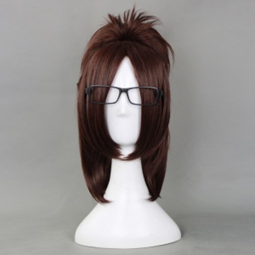 C.J. SHOP Hanji Zoe - Attack on Titan Shingeki no Kyojin, Chocolate color 40cm/15.74in short hair full wig with free cap