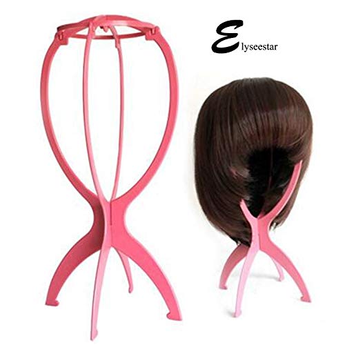 Elysee Star Pink Wig Display Stand Holder - Durable, Stable, Folding, Cap Holder, Collapsible, Hat Stand (1pc)