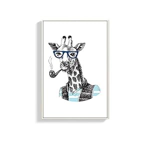 Framed Canvas Wall Art for Living Room, Bedroom Cartoon Animals Canvas Prints for Home Decoration Ready to Hanging - 16x24 inches