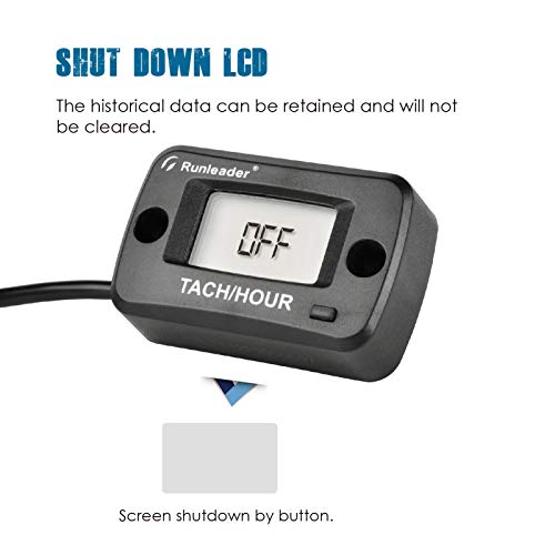 Runleader Rotating Shaft Hour Meter Tachometer,RPM Pickup