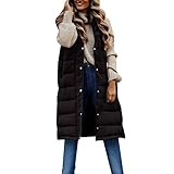 Long Puffer Vest for Women Lightweight Sleeveless