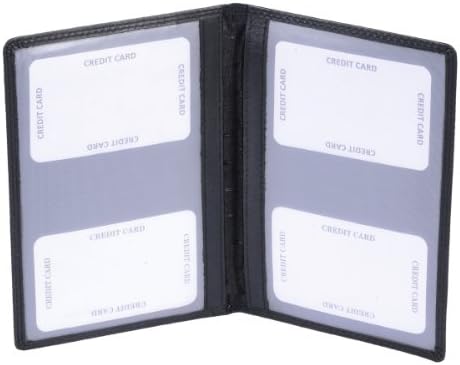 Avanco Men's Leather Handicap-friendly ID Card Holder 4.7 x 5.5 x 0.4 inch Black