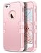 ULAK iPhone SE Case,iPhone 5S Case, Heavy Duty Protection Case with Hybrid High Soft Silicone + Hard PC Case Slim Fit for Apple iPhone 5/5S/SE (Rose Gold)