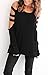 Imily Bela Women's Cut Out Long Sleeve Cold Shoulder Loose Fit T Shirt Tops Sweatshirt Black