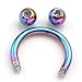 Jovivi 2pc 14G Stainless Steel Multi-functional Lip/Nose/Nipple/Eyebrown Captive Hoop Ring Barbell Tragus Cartilage Stud Earrings 3/8