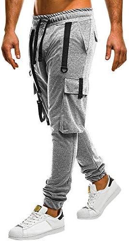 Newlyblouw Deal Mens Camouflage Sport Pants Lashing Belts Sweatpants Loose Multi Pocket Trouser Casual Drawstring Slacks