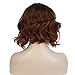 Aimole Short Wavy Curly Wigs Ombre Bob Women Wig Heat Resistant Synthetic Hair