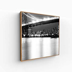 Canvas Wall Art for Living Room, Bedroom Monochrome Building Framed Canvas Prints for Home Decoration Ready to Hang - 16x16 inches
