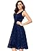 Noctflos Woman’s V Neck Floral Lace Cocktail Dress for Party Wedding Guest, Sleeveless