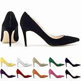 ZriEy Girl Women Pointed Toe High Heel Pumps Patent Leather Shoes Party Wedding Working