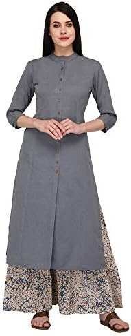 Pistaa'sWomen's Cotton Solid Readymade Salwar Suit Set