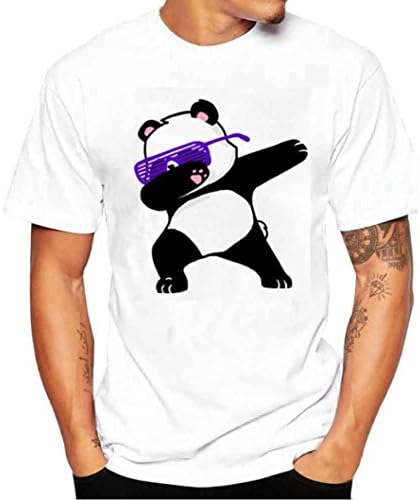 Clearance !Kstare Mens T-Shirt,Graphic Round Neck Casual Short Sleeve Tee Solid Short Tops (S, White 1)