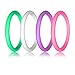 LUNIQI Silicone Wedding Ring for Women, Thin and Stackable Durable Rubber Safe Band for Love, Couple, Souvenir and Outdoor Active Exercise Style-10 Rings Pack