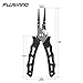 PLUSINNO Fishing Pliers Stainless Steel Mix with Titanium Carbo-Nitride Coating Hook Removers, Braid Cutters Saltwater Split Ring Fishing Multi-Tools with Sheath and Lanyard