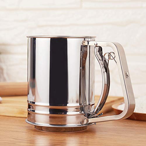 ShineMe Hand-held Flour Sifter Stainless Steel with Handle, Fine Mesh Sieve for Baking - Thumbnail 6