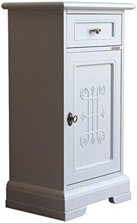 Arteferretto Wooden small cabinet for entryway, hallway cabinet with 1 door, 1 drawer, wooden cupboard made in Italy, Italian design furniture