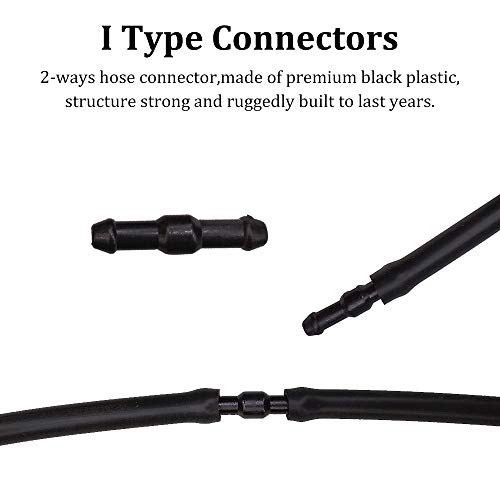 36Pcs Windshield Water Hose Connector,BUENNUS Car Windshield Washer Hose Connector 2-Way I Type 3-Way T/Y Type Nozzle Connectors Black Universal Windshield Wiper Fluid Tubing Pipe Fitting Splitter - Thumbnail 4
