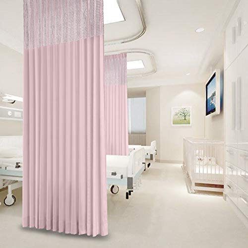 Macochico Pinch Pleated Medical Curtains Pink Privacy Cubicle Curtain for Hospital Medical Clinic SPA Lab Cubicle Curtain Room Divider,10ft Wide x 8ft Tall(1 Panel)