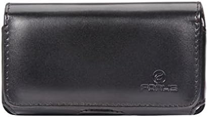 Black Horizontal Leather Case Cover Protective Pouch Holster Swivel Belt Clip w Loops for iPhone 6 Plus, 6S Plus, 7 Plus, 8 Plus - Google Pixel, 2, XL - HTC 10, Bolt, U11 - Huawei Mate 10, P10, P9
