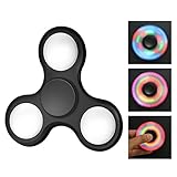 LED Fidget Spinner,Luminous Hand Fidget Spinner-Glow In Dark Ultra Durable Tri-Spinner Fidget Toys With Steel Bearing-Stress Reducer Perfect For ADD, ADHD, Anxiety & Autism Adult Children By SGODDE