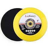 LotFancy 6-Inch Hook and Loop Backing Plates - DA Air Random Orbital Sander/Polisher PU Backing Pad for Sanding Finishing Polishing Buffing, 5/16"-24 Threads, Pack of 2
