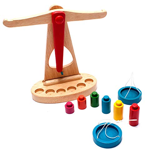 Wooden Balance Beam Weighing Scale Play Toys for Kids Sensorial Early Childhood Education Preschool Training Great Gift Toys Set - Thumbnail 2