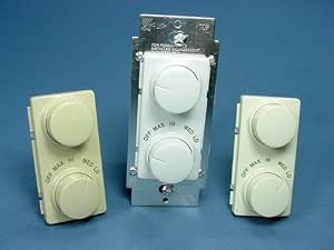 thumbnail image 2 of Leviton 6639-I Ivory Ceiling Fan Speed Control – 4-Speed Rotary, 1.5A, Single Pole 2 of 3