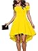 Sidefeel Women Off Shoulder Short Sleeve High Low Skater Dress Small Yellow