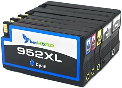 Inkworld Remanufactured Ink Cartridge Replacement for HP 952XL 952 XL for use in HP OfficeJet Pro 8710 8720 8715 8730 8740 8210 8216 7720 7740 Printer 4 Pack (1 Black, 1 Cyan, 1 Magenta, 1 Yellow)