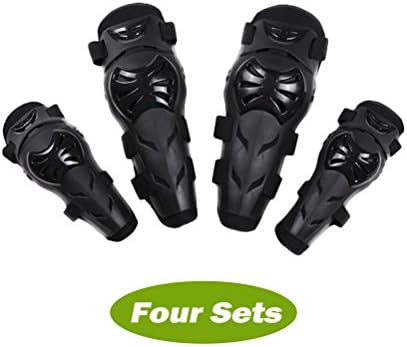 Adjustable Adult Motorcycle Knee Elbow Protector Sets Flexible Breathe Freely for Skating Skateboard Sports Safety Pads (2 Pairs)