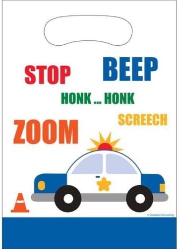 Traffic Jam Party Plastic Loot Bags x 8