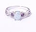 CiNily 18K Gold Plated Opal Ring-White Fire Opal & Amethyst & Cubic Zirconia Women Jewelry Gemstone Engagement Anniversary Ring Size 5-13