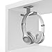 APPHOME Headphone Hanger Stand Under Desk Hook Aluminum Stick-On Adhesive Dual Headsets Holder Mount PC Gaming Accessories for All Headphones