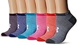 Under Armour Women's Essential No Show Liner Socks (6 Pairs), Dark Marl/Assorted, Medium