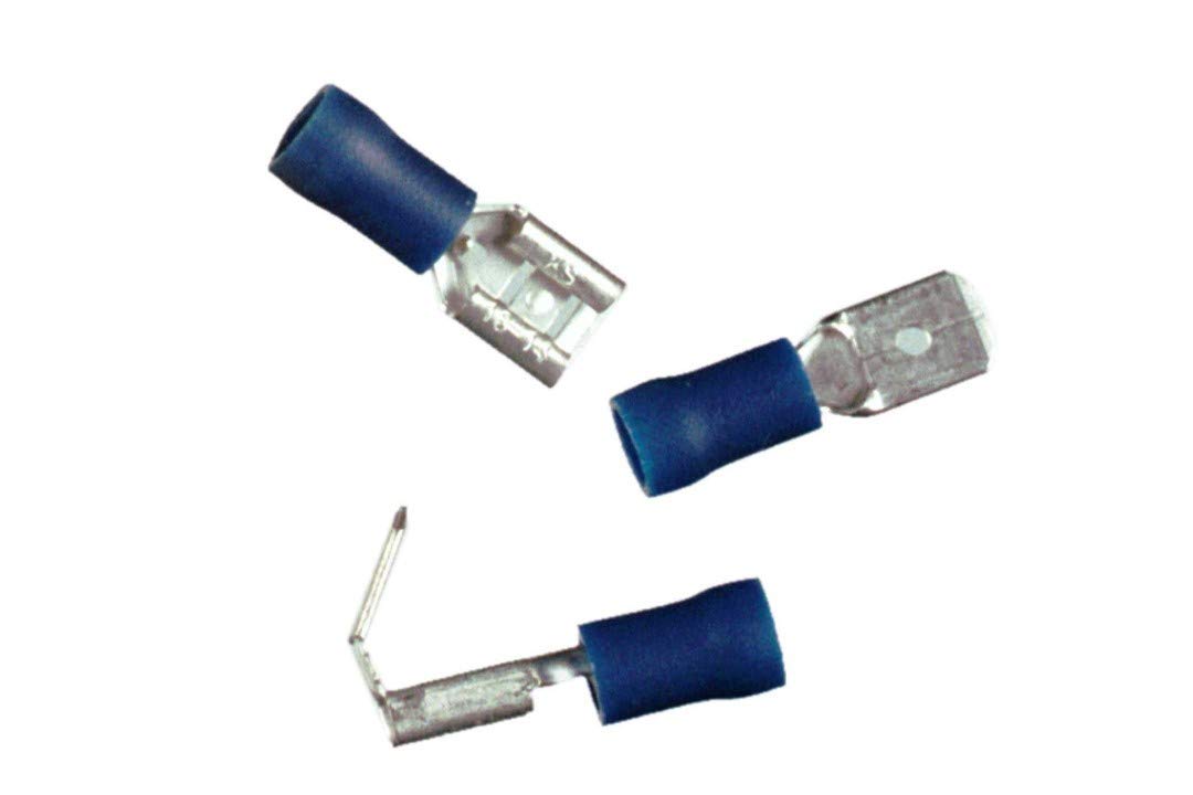 Connex COXT190530 Flat Plug Connectors, Blue/Silver, Set of 15 Piece