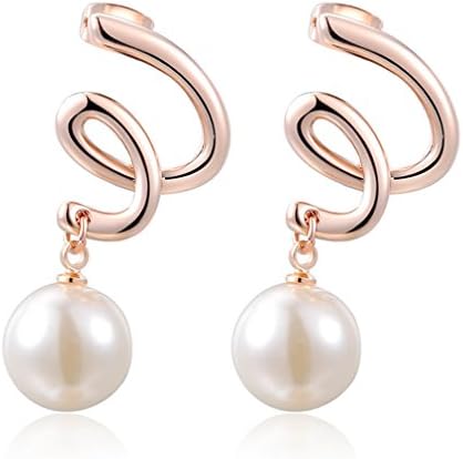The rotation of the Rose Gold Pearl Pendant Earrings