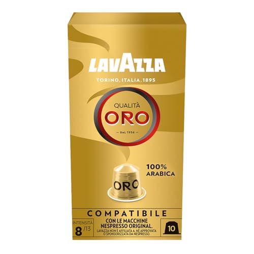 Lavazza Qualità Oro, Arabica-Bohnen mit fruchtig-floralem Geschmack, 10 Kapseln, Nespresso kompatibel thumbnail 1