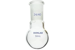 DONLAB FLK-01-50 ASTM STD Glass 50ml Single Neck Round Bottom Boiling Flask 24/40 Joint