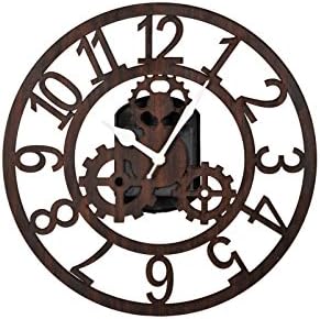 Cloacker Wood Machine Wall Clock (25 cm x 25 cm x 3 cm, Brown)