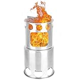 Multi Outools Camping Wood Stove Set Cooking Pot Frying Pan Bowl Sets Stainless Steel Cooking Utensils Holloware Set for Outdoor Activities, Hiking, Traveling, Camping, Backpacking