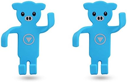 JINGRAN Home Use Silicone Cell Phone Holder Remote Control Holder Wall Outlet Decoration Holder-2 Packs (Blue Piggy)