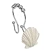 Cyrra Stainless Steel Rust Resistant Double Hooks Glide Shower Ring Hangs for Both Shower Curtain and Liner 12-Pack (Starfish and Shell Double Hook)