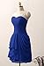 YuNuo Short Chiffon Sweetheart Evening Bridesmaid Party Cocktail Prom Dresses Royal Blue 2