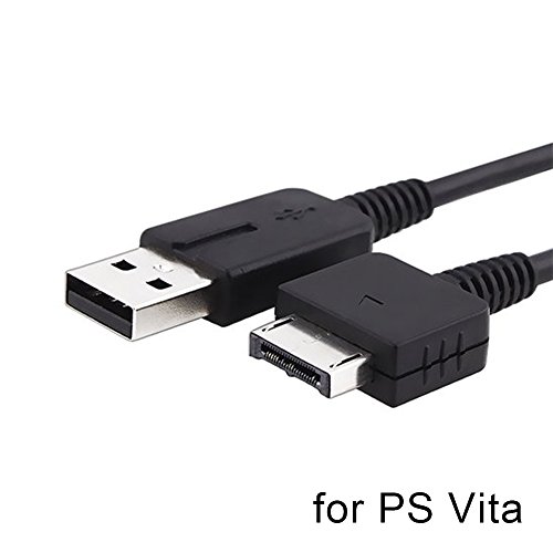 XFUNY 1.2M/4FT 2 in 1 USB Data Cable Cord Transfer Sync Power Charge Charger for PlayStation PS Vita-Black