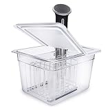 EVERIE Sous Vide Container 12 Qt with Collapsible Hinged Lid and Sous Vide Rack Divider for Anova 800w or 900w, Anova Cooker Not Included, Does Not Fit Anova Nano or AN500-US00